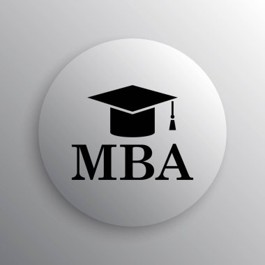 MBA simgesi. Beyaz arka plan üzerinde Internet düğmesi