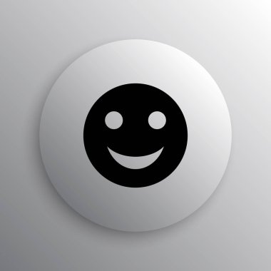 Gülen yüz simgesi. Beyaz arka plan üzerinde Internet düğmesi