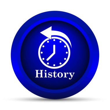 Tarihi simgesi. Beyaz arka plan üzerinde Internet düğmesi