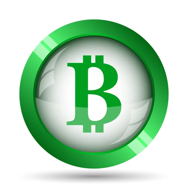 Ikona Bitcoin Przycisk Internet Białym Tle — Zdjęcie stockowe
