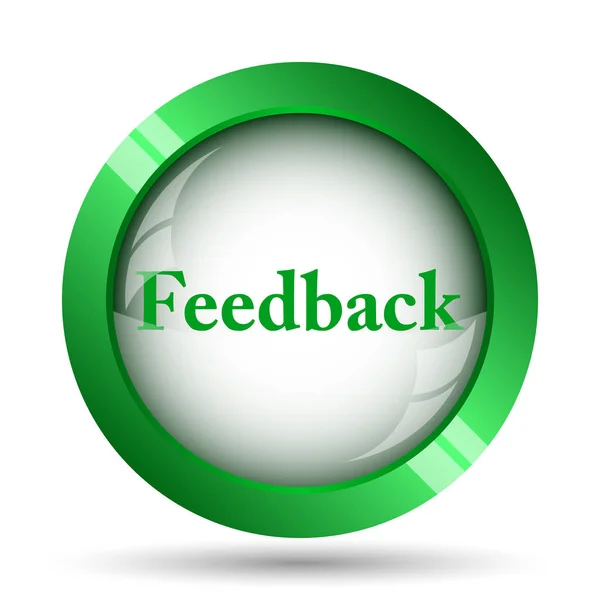 Pictogram Voor Feedback Internet Knop Witte Achtergrond — Stockfoto