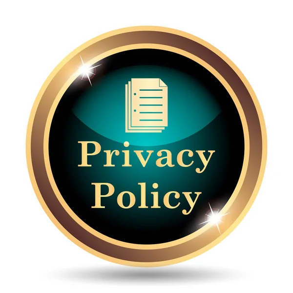 Ícone Política Privacidade Botão Internet Fundo Branco — Fotografia de Stock