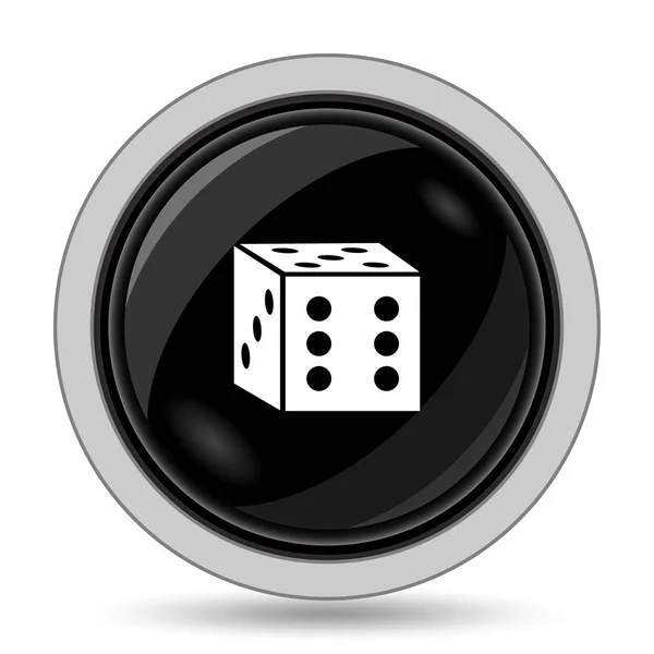 Dice Icon Internet Button White Background — Stock Photo, Image