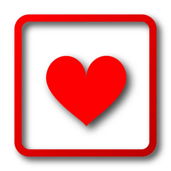 Икона Сердца Кнопка Интернет Белом Фоне — стоковое фото