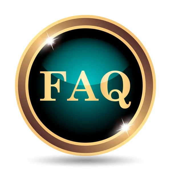 Icona Faq Pulsante Internet Sfondo Bianco — Foto Stock