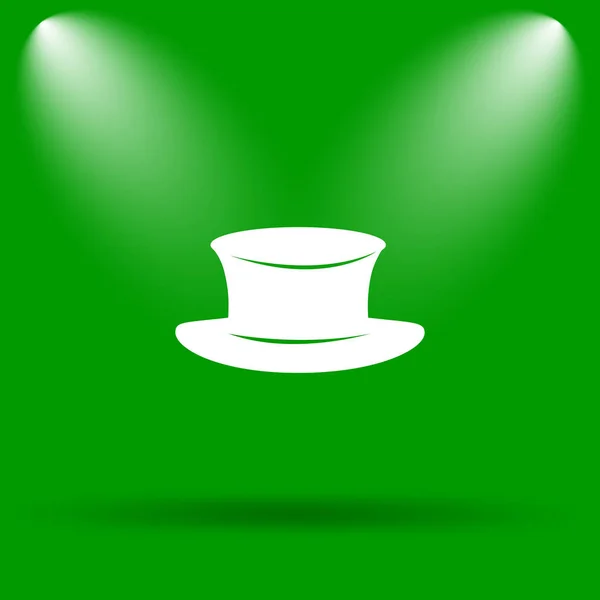 Icona Del Cappello Pulsante Internet Sfondo Verde — Foto Stock