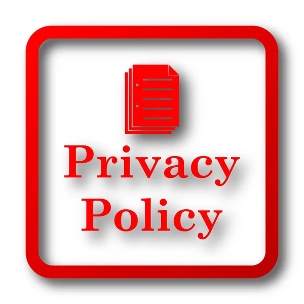 Privacy Beleid Pictogram Internet Knop Witte Achtergrond — Stockfoto