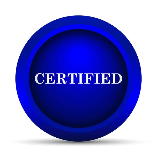 Certified Icon Internet Button White Background — Stock Photo, Image