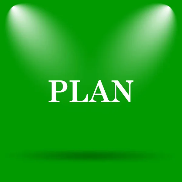 Icône Plan Bouton Internet Sur Fond Vert — Photo