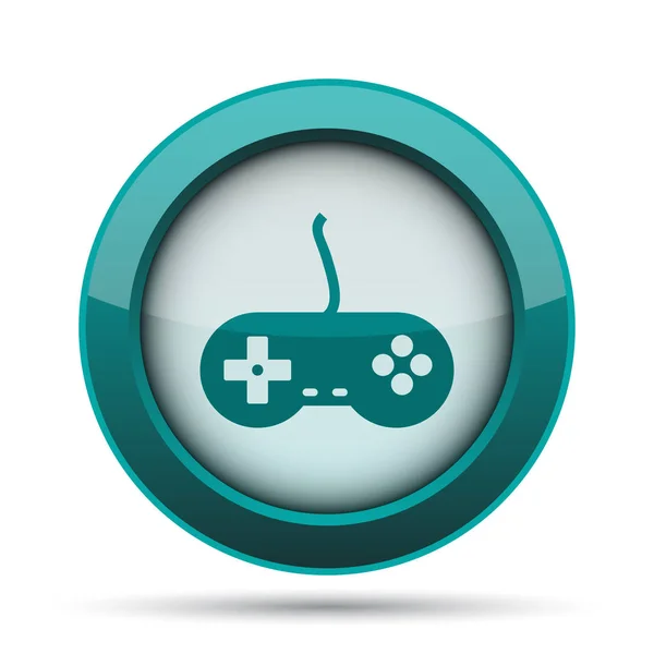 Gamepad Pictogram Internet Knop Witte Achtergrond — Stockfoto