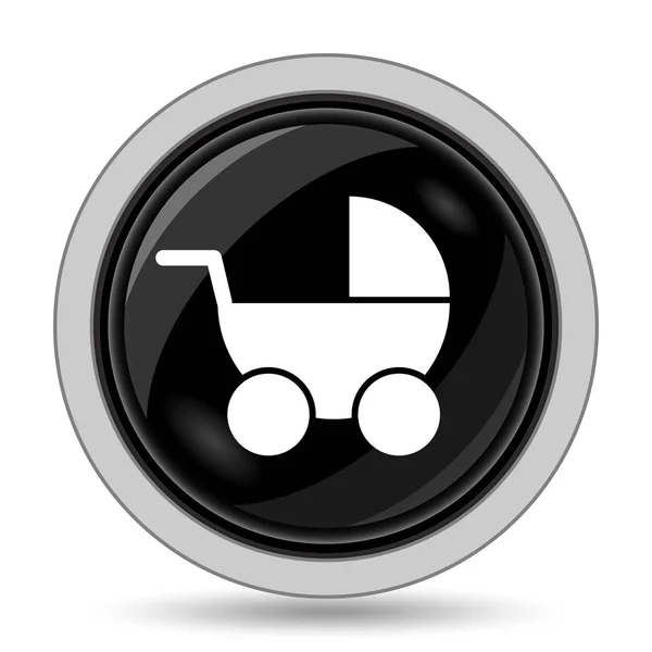 Het Pictogram Van Kinderwagen Internet Knop Witte Achtergrond — Stockfoto