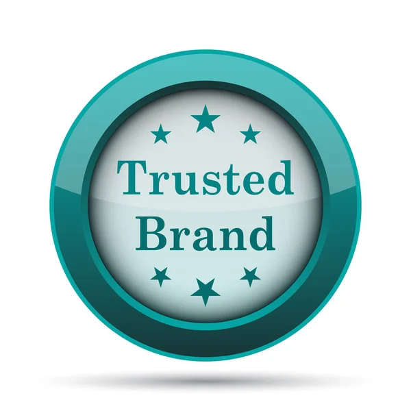 Trusted Brand Icon Internet Button White Background — Stock Photo, Image