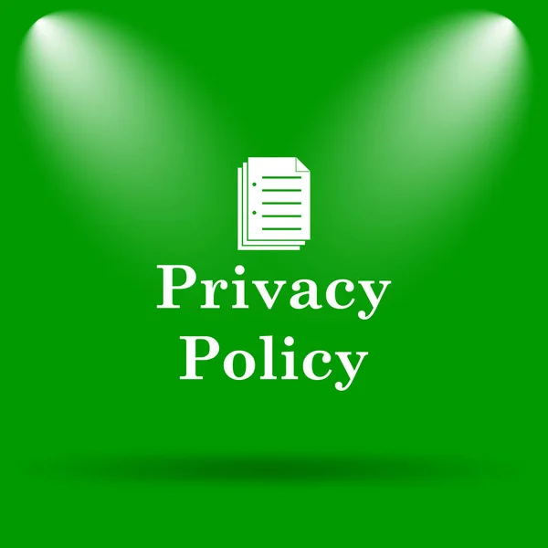 Privacy policy icon. Internet button on green background