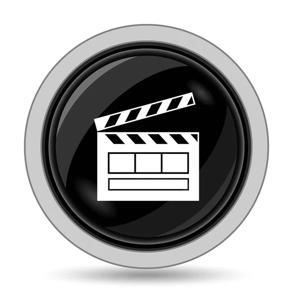 Ícone Cinema Botão Internet Fundo Branco — Fotografia de Stock