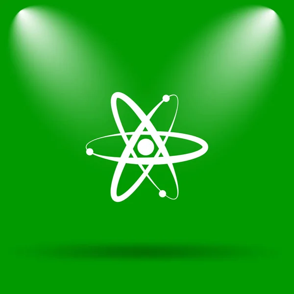 Icône Atomique Bouton Internet Sur Fond Vert — Photo