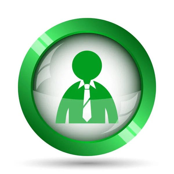 Business Man Icon Internet Button White Background — Stock Photo, Image