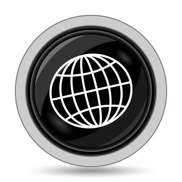Значок Глобуса Кнопка Интернет Белом Фоне — стоковое фото
