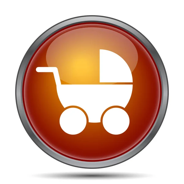 Het Pictogram Van Kinderwagen Internet Knop Witte Achtergrond — Stockfoto