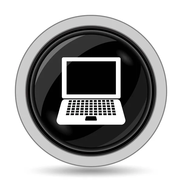 Laptop Ikonen Internet Knappen Vit Bakgrund — Stockfoto