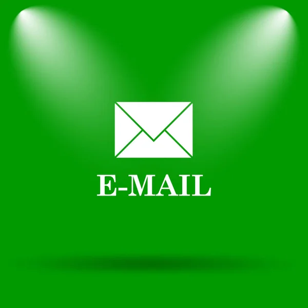 E-mail icon. Internet button on green background