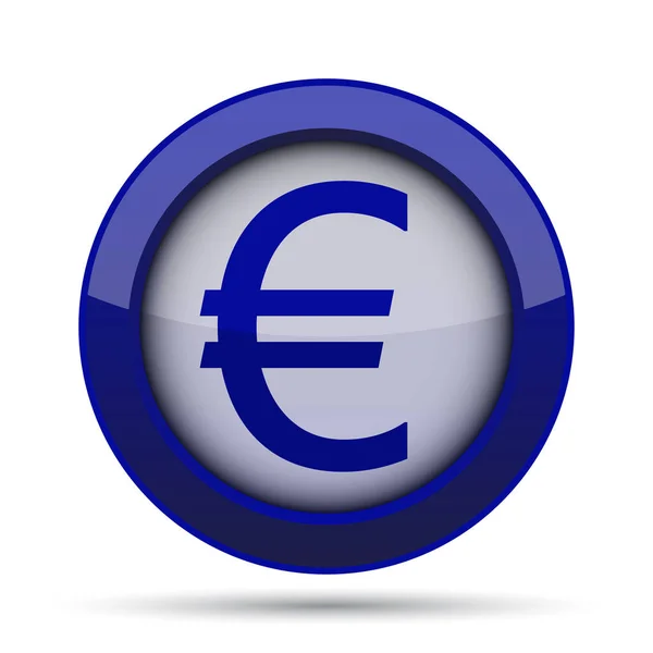 Euro Icon Internet Button White Background — Stock Photo, Image