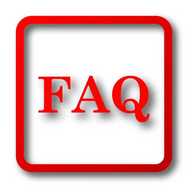 Faq Pictogram Internet Knop Witte Achtergrond — Stockfoto