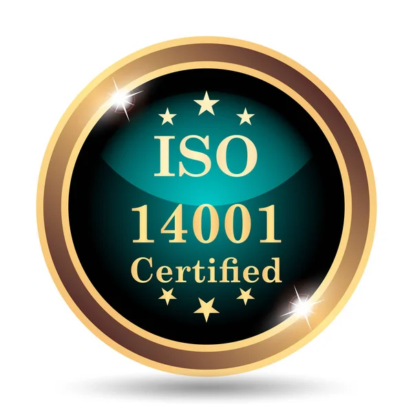 Iso14001 のアイコン 白い背景の上のインター ネット ボタン — ストック写真