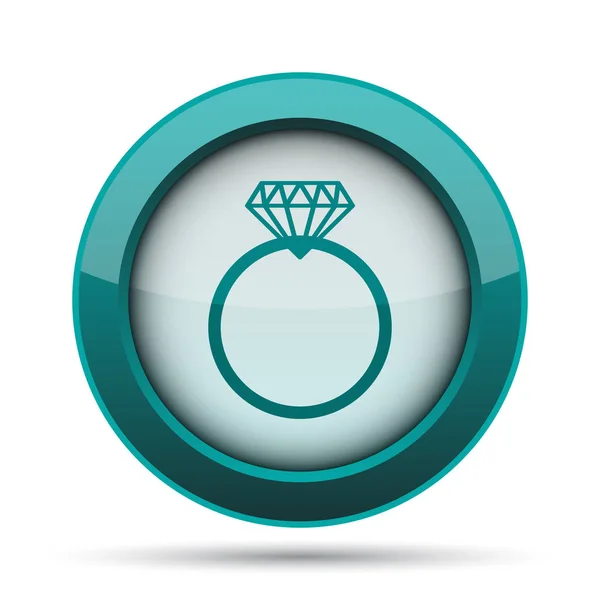 Diamond Ring Icon Internet Button White Background — Stock Photo, Image