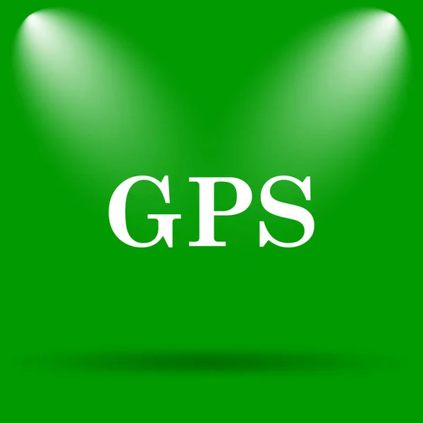 Піктограма Gps Кнопка Інтернету Зеленому Фоні — стокове фото
