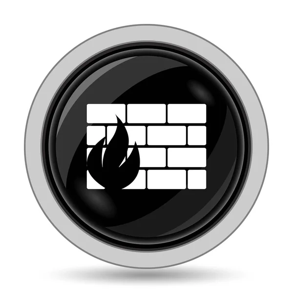 Het Pictogram Van Firewall Internet Knop Witte Achtergrond — Stockfoto