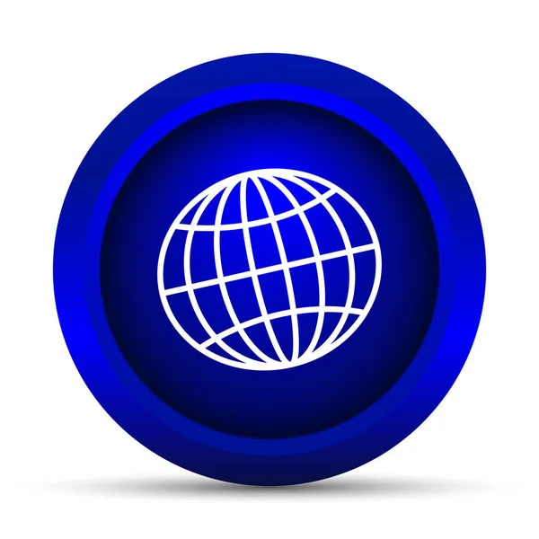 Globe Icon Internet Button White Background — Stock Photo, Image