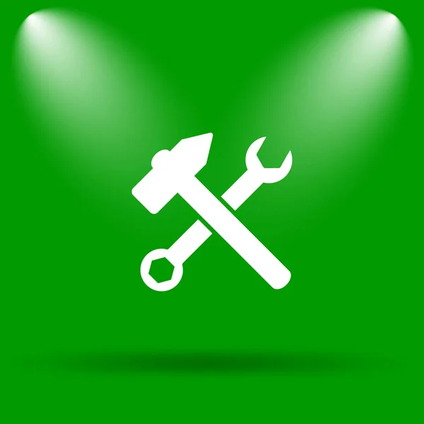 Ikona Nástroje Internet Tlačítko Zeleném Pozadí — Stock fotografie