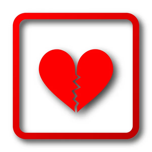 Icono Del Corazón Roto Botón Internet Sobre Fondo Blanco —  Fotos de Stock