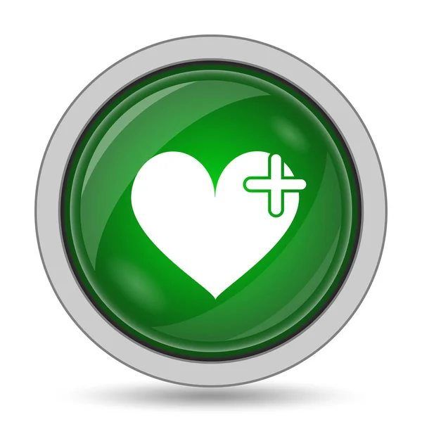 Simgesi Çapraz Kalp Ile Beyaz Arka Plan Üzerinde Internet Düğmesi — Stok fotoğraf