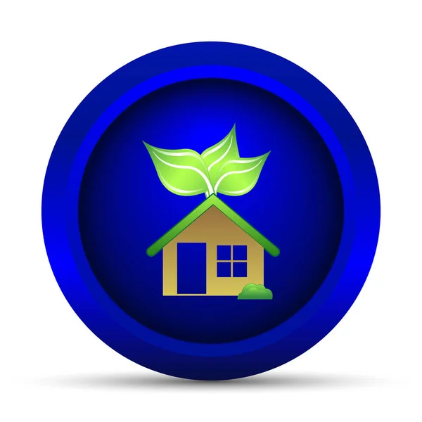 Икона Экологического Дома Кнопка Интернет Белом Фоне — стоковое фото