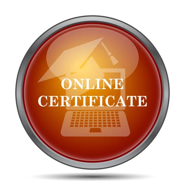 Icona Del Certificato Online Pulsante Internet Sfondo Bianco — Foto Stock