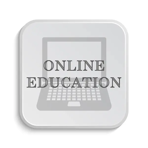 Online Oktatás Ikonra Internet Gomb Fehér Háttér — Stock Fotó