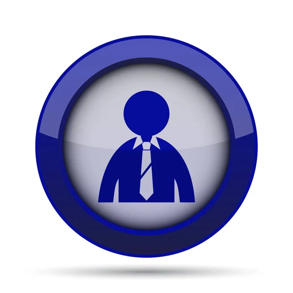 Business Man Icon Internet Button White Background — Stock Photo, Image