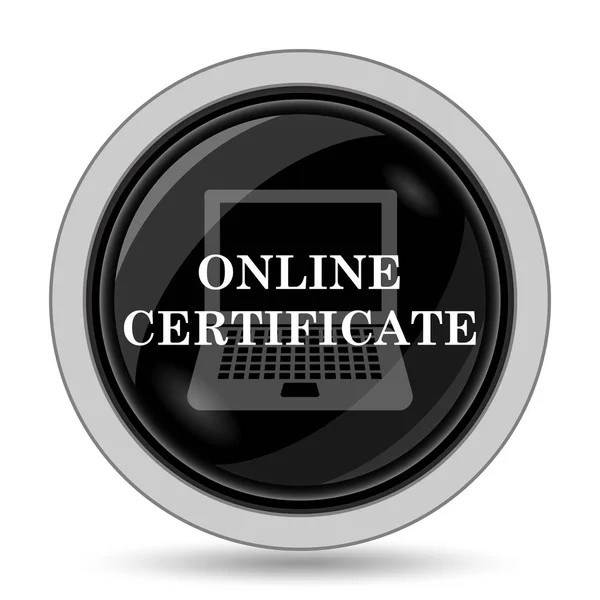 Icono Certificado Línea Botón Internet Sobre Fondo Blanco — Foto de Stock