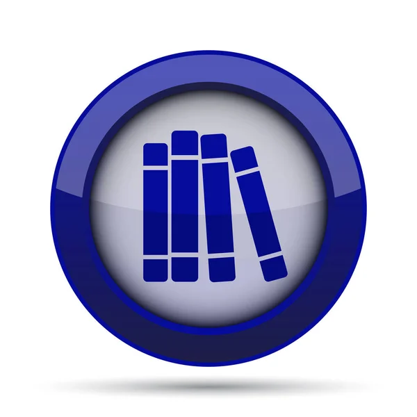 Ícone Biblioteca Livros Botão Internet Fundo Branco — Fotografia de Stock