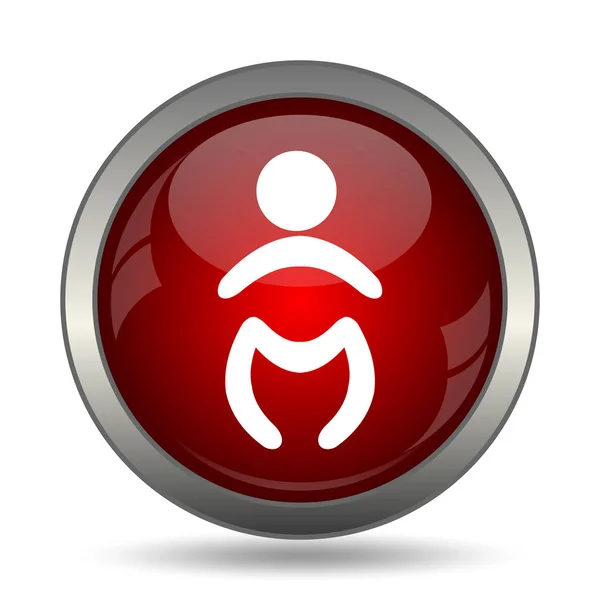 Baby Pictogram Internet Knop Witte Achtergrond — Stockfoto