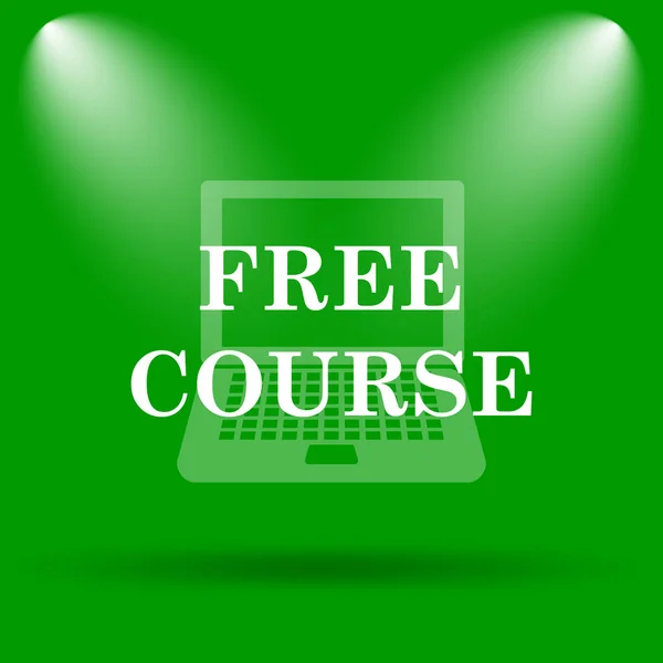 Ücretsiz Ders Simgesi Yeşil Renkli Butona Internet — Stok fotoğraf