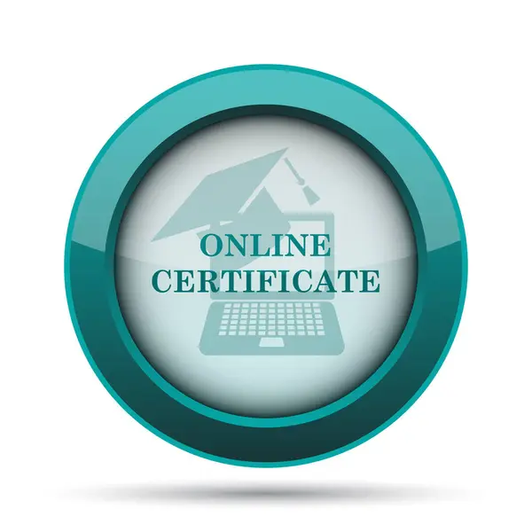 Ikona Certyfikatu Online Przycisk Internet Białym Tle — Zdjęcie stockowe