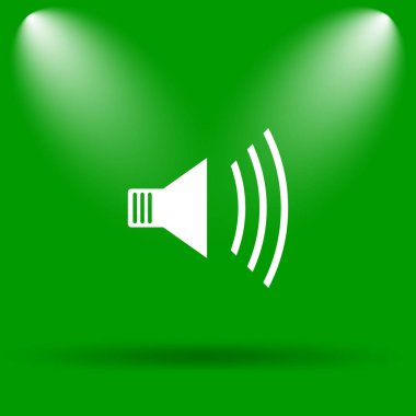 Hoparlör simgesi. Yeşil renkli butona Internet