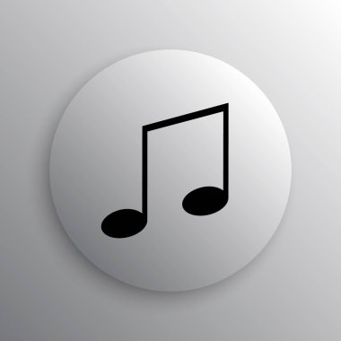 Müzik simgesi. Beyaz arka plan üzerinde Internet düğmesi