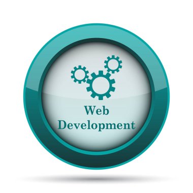Web geliştirme simgesi. Beyaz arka plan üzerinde Internet düğmesi