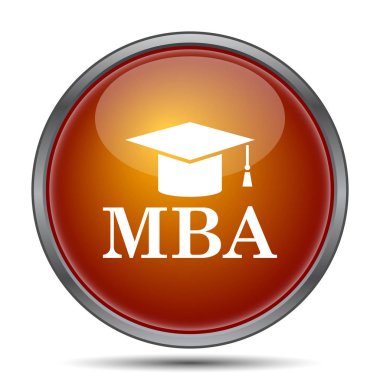 MBA simgesi. Beyaz arka plan üzerinde Internet düğmesi