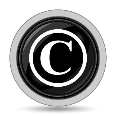 Telif hakkı simgesi. Beyaz arka plan üzerinde Internet düğmesi