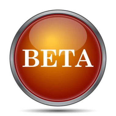 Beta simgesi. Beyaz arka plan üzerinde Internet düğmesi