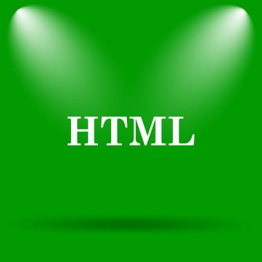 HTML simgesi. Yeşil renkli butona Internet